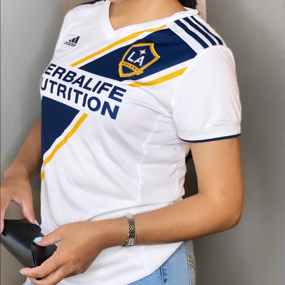 NWT 2018 LA Galaxy Adidas Home Women Football Shirt M